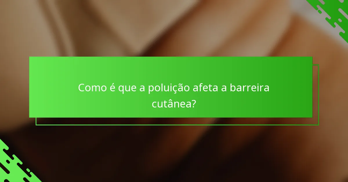 Como é que a poluição afeta a barreira cutânea?